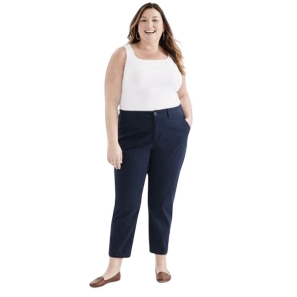 Style & Co. Women's Plus Size Classic Chino Pants in Deep Black